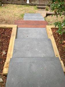 Slopin Backyard Concrete Stairs