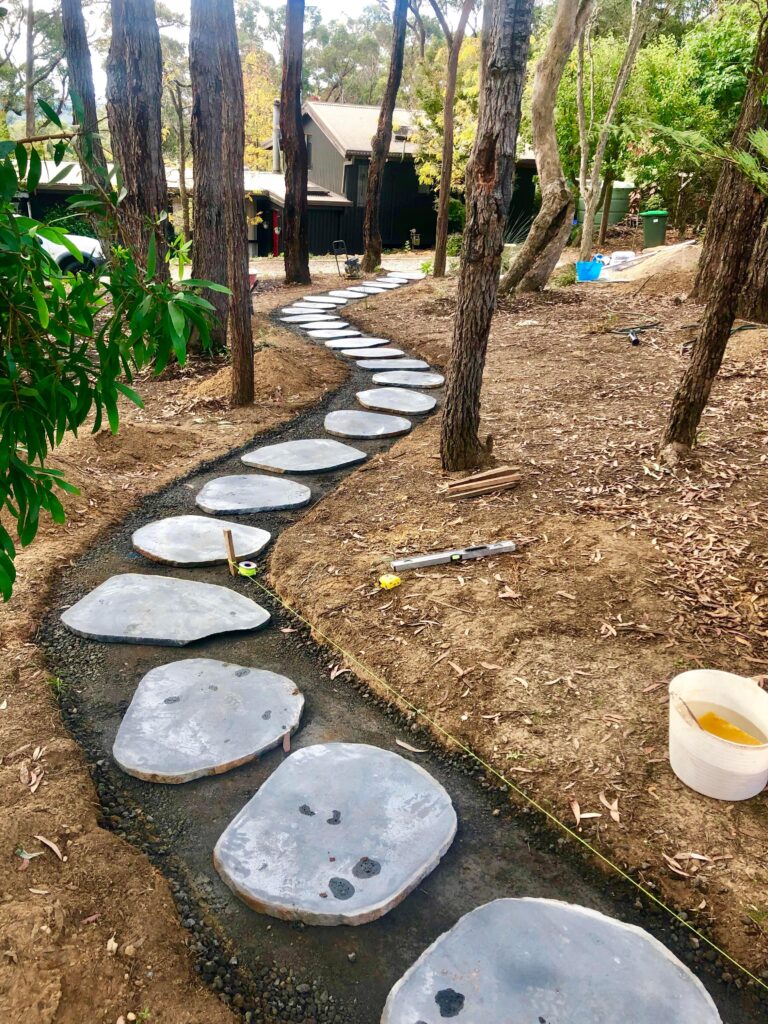 Free form paver stepping stones