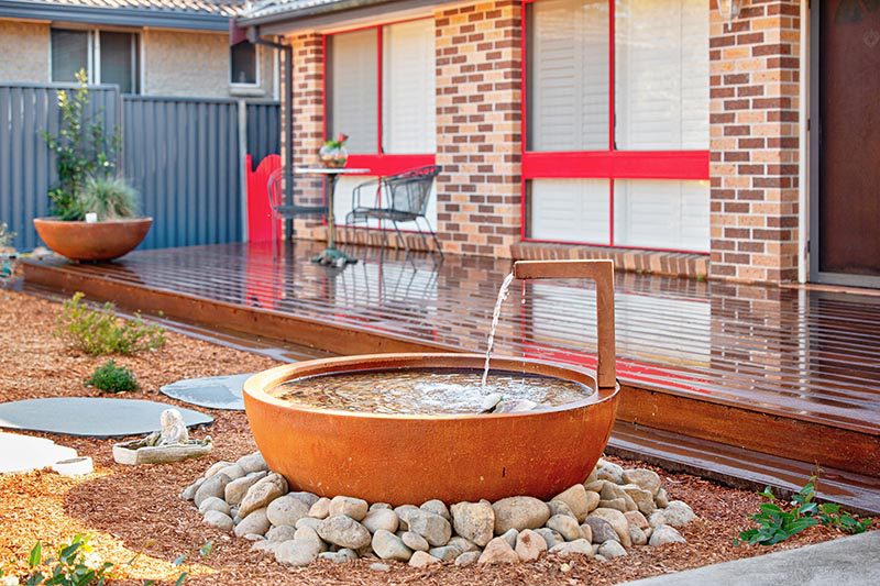 sustainable landscaping water feature