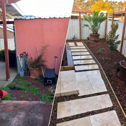 Abbotsbury fresh perspective landscapes structural landscaping blue mountains landscape construction timber screen paving excavation pots retaining wall planting 2 small