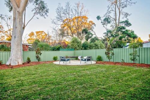 Backyard firepit area