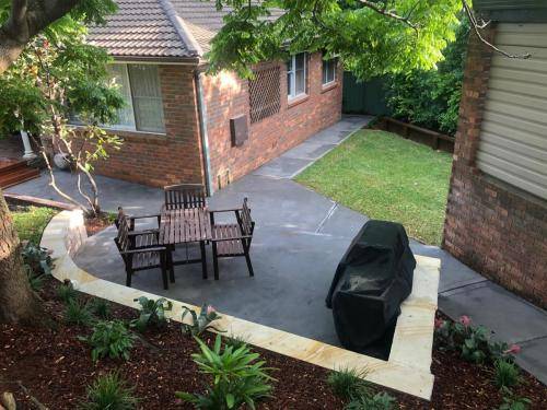 Blaxland steps retaining wall timber stairs landscape construction blue mountains structural fresh perspective landscapes Winmalee 17
