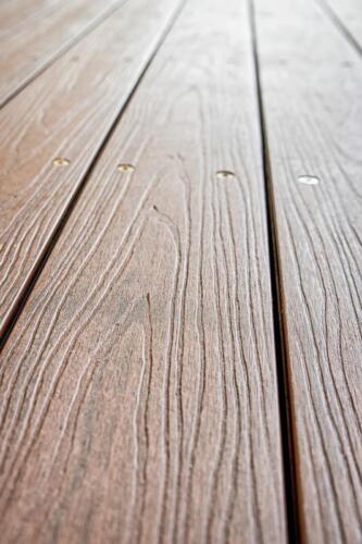 Close up of timber decking board