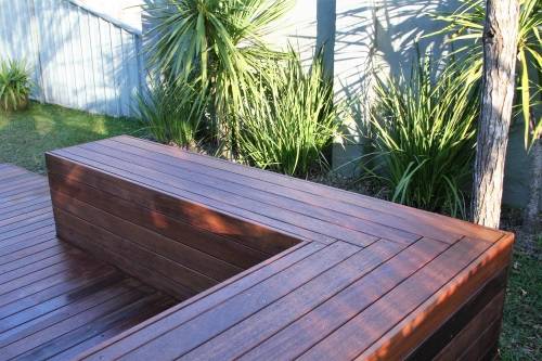 Timber Decking bench seat, timber landscape construction, landscaping blue mountains, structural landscaping, fresh perspective landscapes