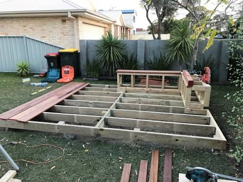 Timber Decking bench seat, timber landscape construction, landscaping blue mountains, structural landscaping, fresh perspective landscapes