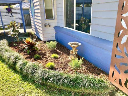 Garden Bed Plants and Water Feature