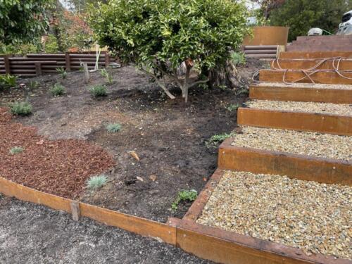 Garden bed and stair preparation