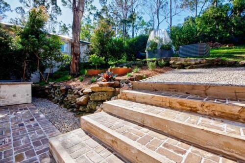 Landscaping on a sloped site