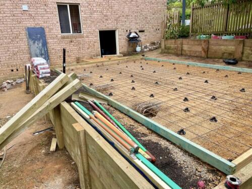 Paved area frame and wire set up (1)