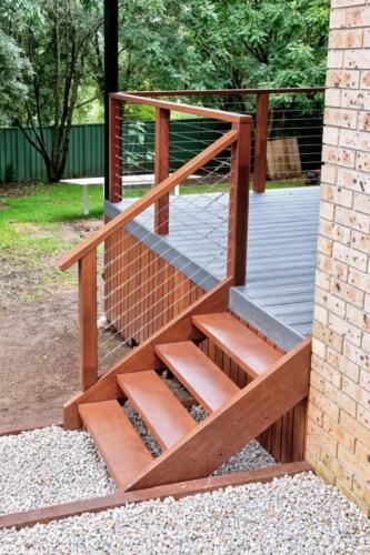 Raised Deck Timber stairs