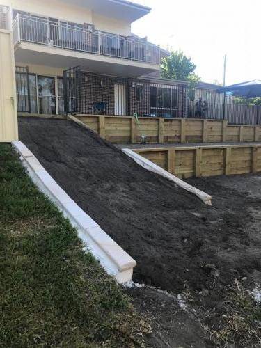 Warrimoo terraces retaining wall sloping block paving sandstone turf landscape construction blue mountains structural fresh perspective landscapes Winmalee 12