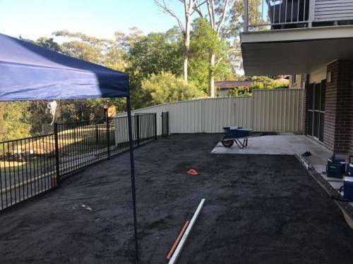 Warrimoo terraces retaining wall sloping block paving sandstone turf landscape construction blue mountains structural fresh perspective landscapes Winmalee 14