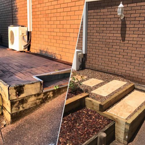 Winmalee retaining wall sloping block paving sandstone turf landscape construction blue mountains structural fresh perspective landscapes Winmalee 13