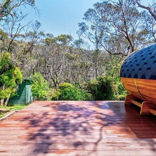 ekodeck timber deck with sauna